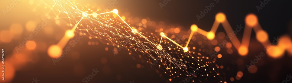Poster abstract light trails representing data flow and digital connections