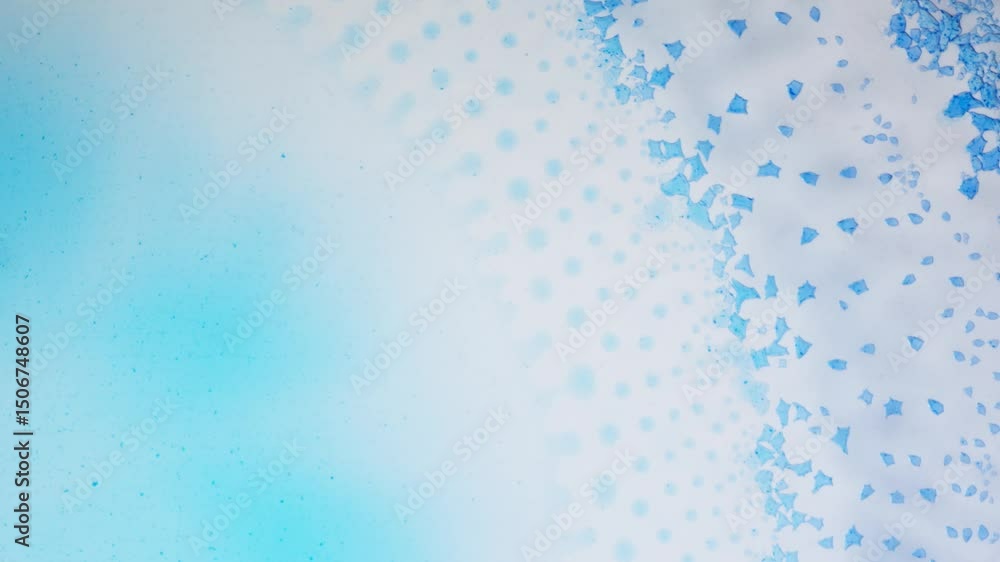 Poster abstract blue ink flowing in macro, dreamy and soft artistic texture in motion