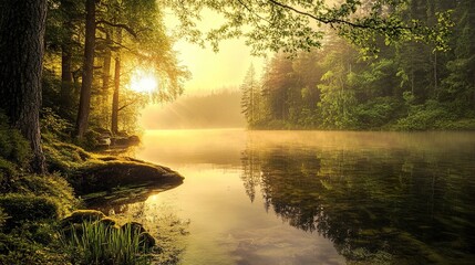 misty morning on the river