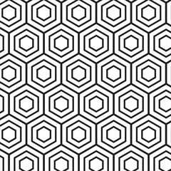 simple abstract black colour hexagons texture. Seamless geometric pattern. Vector art.