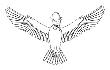 Fototapeta premium egyptian bird with wide wings ancient sketch vector