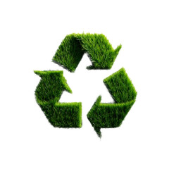 recycling symbol made of grass