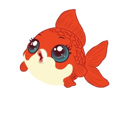 ‎cartoon fish on a white background