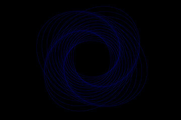 bstract form made of curved blue lines twisted into a double spiral. Looks striking on a black background, perfect for digital design, banners, and backgrounds
