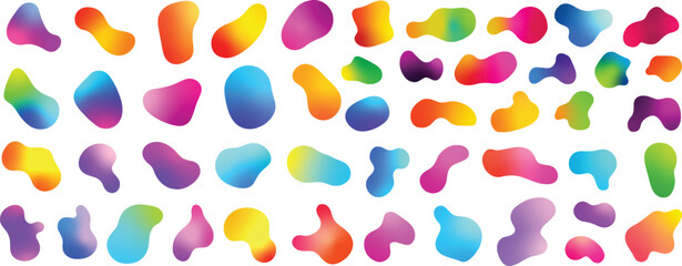 Abstract Gradient Blobs Vector Illustration on White Background