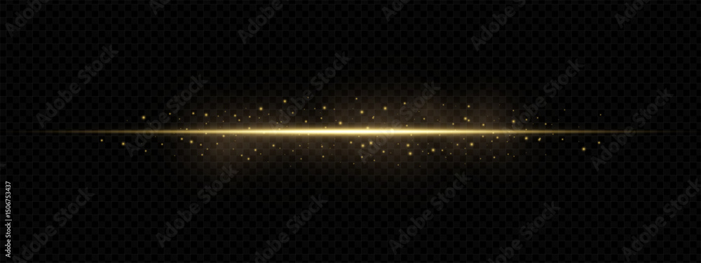 Poster dynamic gold light streak with laser flare and glowing motion effect. shiny abstract tech trail on b