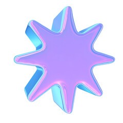3d render of chrome shape y2k inspired star 0005