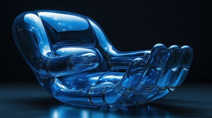 Blue hand chair design