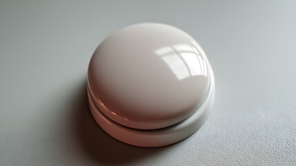 A round button on a smooth surface, simplicity in design and function.