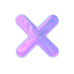 3d render of chrome shape y2k inspired X