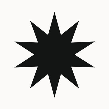Ten-Pointed Star Geometric Shape, Symbol, Design Element