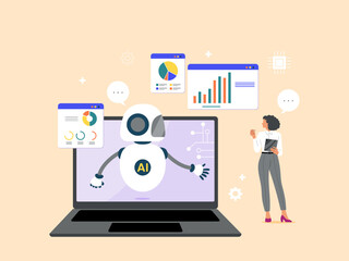 Analytics, AI Artificial intelligence working with humans, automation to help you succeed