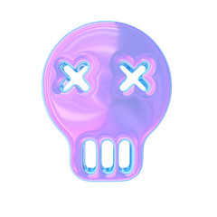 3d render of chrome shape y2k inspired skully