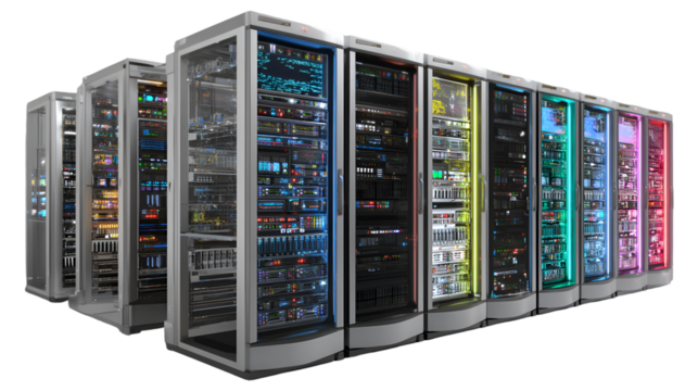 Colorful Servers in a Modern Data Center - Powered by Adobe