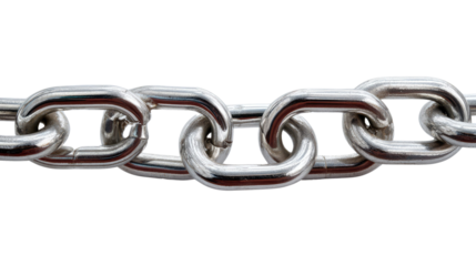 Interlinked: A close-up shot of a sturdy metal chain, with its polished links elegantly connected, symbolizing strength and connection. Its design evokes a sense of reliability and structure.