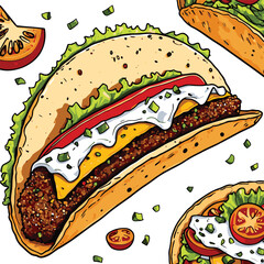 taco food vector digital art