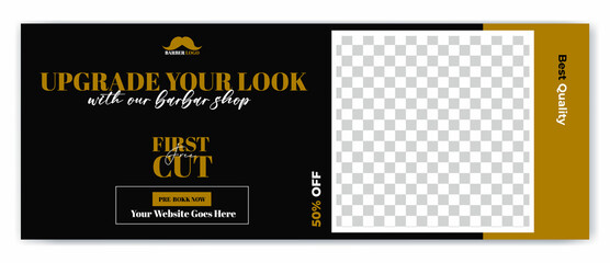 Barber shop and Hair cut cover template design and web banner design. 