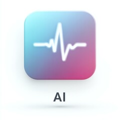 intelligent robot marketing ai A modern AI icon featuring a stylized heartbeat waveform, showcasing the integration of technology and health.