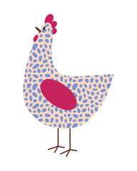 Colorful Abstract Chicken Isolated Vector Illustration.