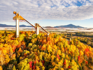 Scenic view of the Olympic Ski Jumping Complex in Lake Placid, New York,