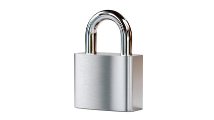Naklejka premium Security's Solid Embrace: A close-up captures a gleaming, metallic padlock, embodying the essence of safety and protection.