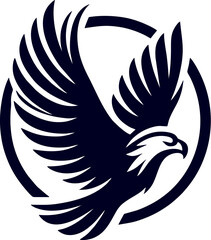 Eagle Silhouette Vector – Majestic Flying Bird Logo Design