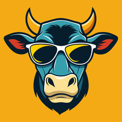 A cow head is wearing a scarf in silhouette