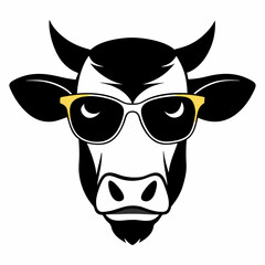 A cow head is wearing a witch hat silhouette