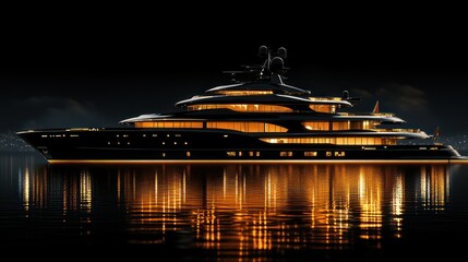 Luxury yacht at night