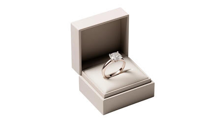 Elegant Diamond Ring in a Luxurious Gift Box Ready for a Special Proposal or Anniversary