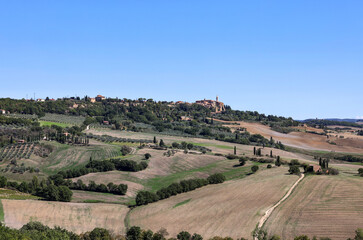  The rural landscape near Pienza in Tuscany. Italy
