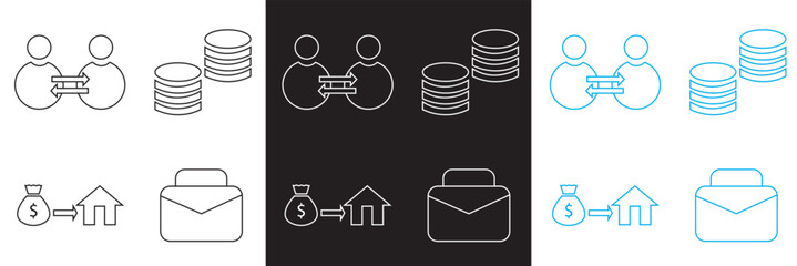 Loan set of web icons .  Loan and Credit vector . Containing loan, money,  business, leasing, interest,  income, banking etc.  Vector for websites, mobile interfaces, presentations, banner etc, EPS 10