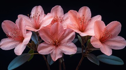 Fototapeta premium Pink flowers closeup studio shot