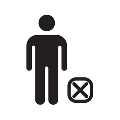 User checklist icon. right and cross marks