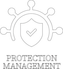 Protection line art icon.Essential items for ensuring worker protection and site safety.Containing security, safety, defense solid collection. Vector illustration.For website design, logo etc.