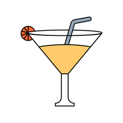 cocktail glass lineal colorline icon with white background vector stock illustration