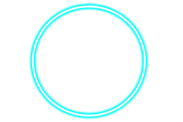 Neon Pink Glowing circle Frame on Transparent Background