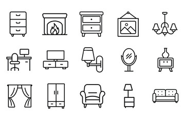 furniture icons set 