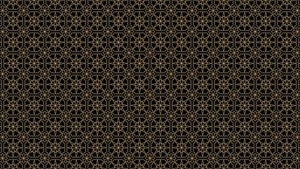 Pattern Design- repeating gold floral pattern on a black background in a seamless design