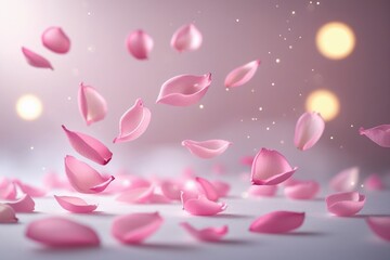 Pink Petals Dance A Delicate Ballet of Falling Blossom Petals