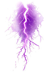 Abstract lightning bolt illustration with purple hues and splashes, suitable for creative designs