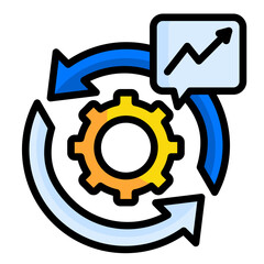 Business Process Review  Icon Element For Design	