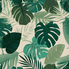 Tropical Leaf Seamless Pattern