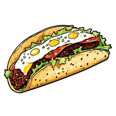 taco food vector digital art