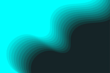 Curved layers in paper cut style creating trendy abstract vector background design with artistic geometric flow
