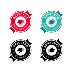 Badge like and dislike, thumbs up and thumbs down