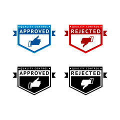 Badge like and dislike, thumbs up and thumbs down