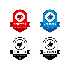 Badge like and dislike, thumbs up and thumbs down