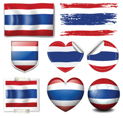 Thai Flag Vector Icons and Illustrations Collection