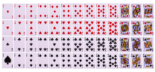 playing cards isolated